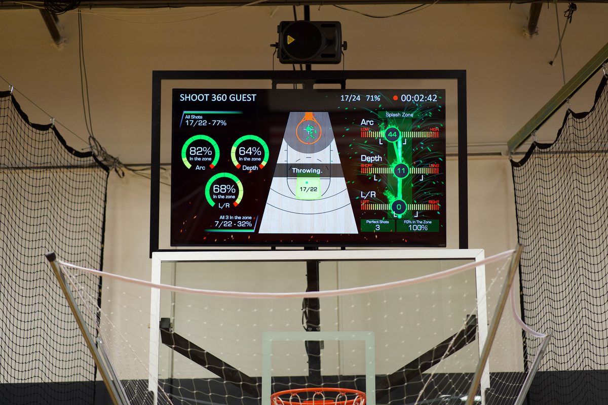 Training data on the court-side screens